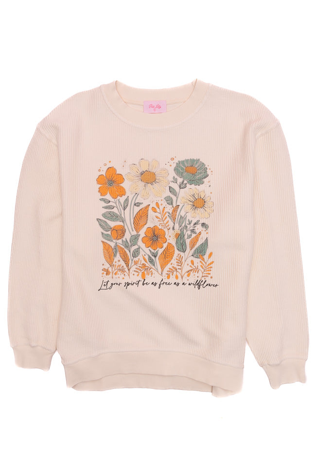Wildflower Ivory Corded Graphic Sweatshirt
