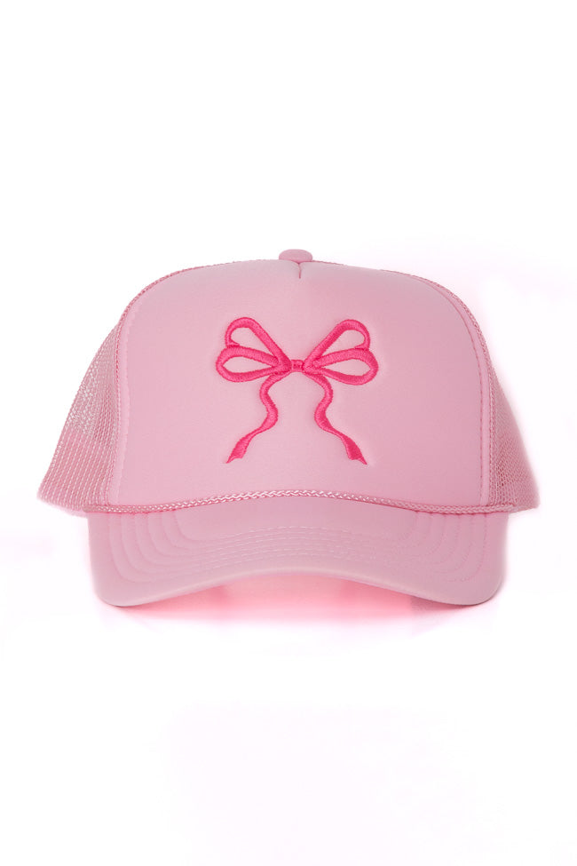 Bow Light Pink Trucker Hat