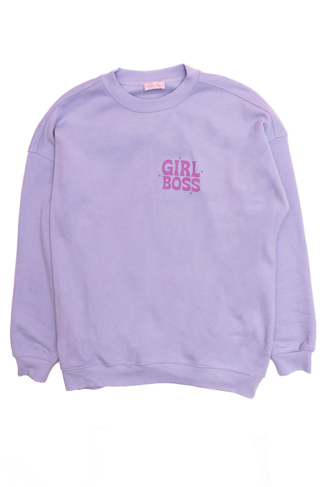 Girl Boss Lilac Oversized Graphic Sweatshirt