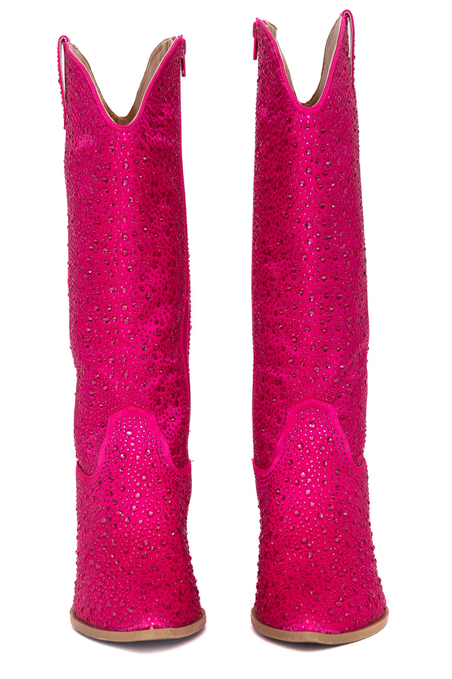 June Fuchsia Rhinestone Boot