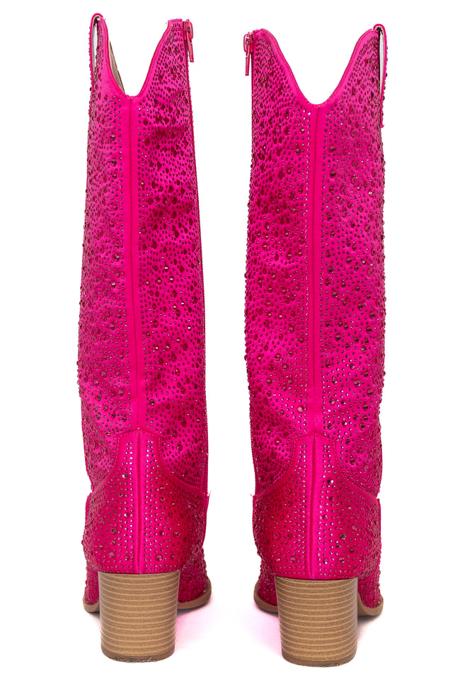 June Fuchsia Rhinestone Boot