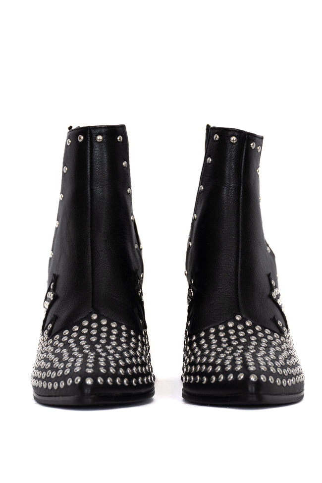 Loretta Black and Silver Studded Western Booties FINAL SALE