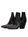 Loretta Black and Silver Studded Western Booties FINAL SALE