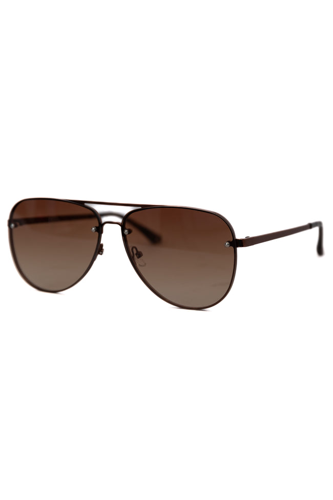 Jade Metallic Brown Sunglasses