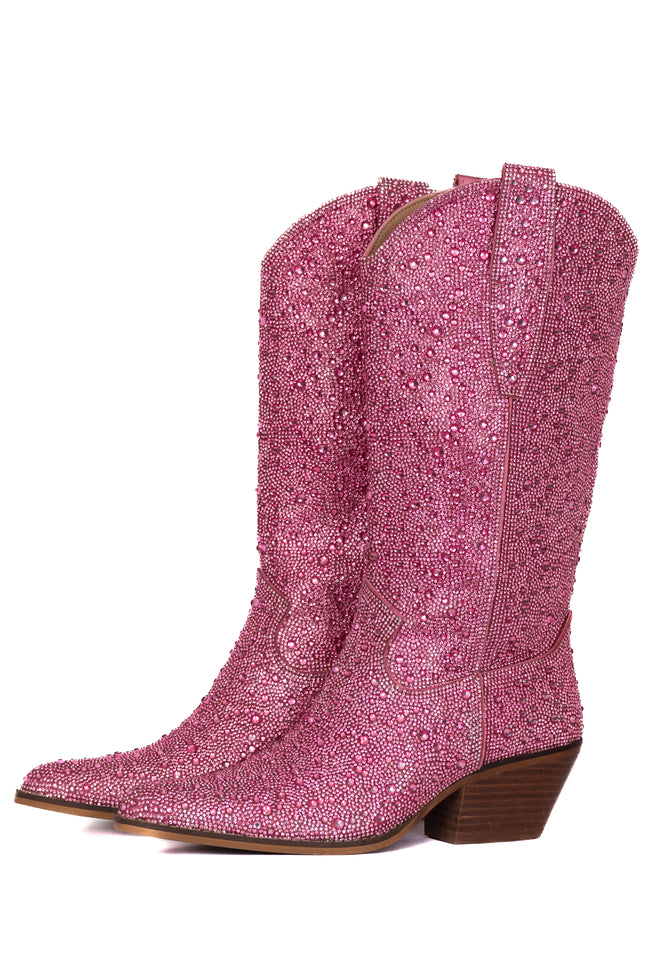 Taylor Pink Rhinestone Boot – Pink Lily