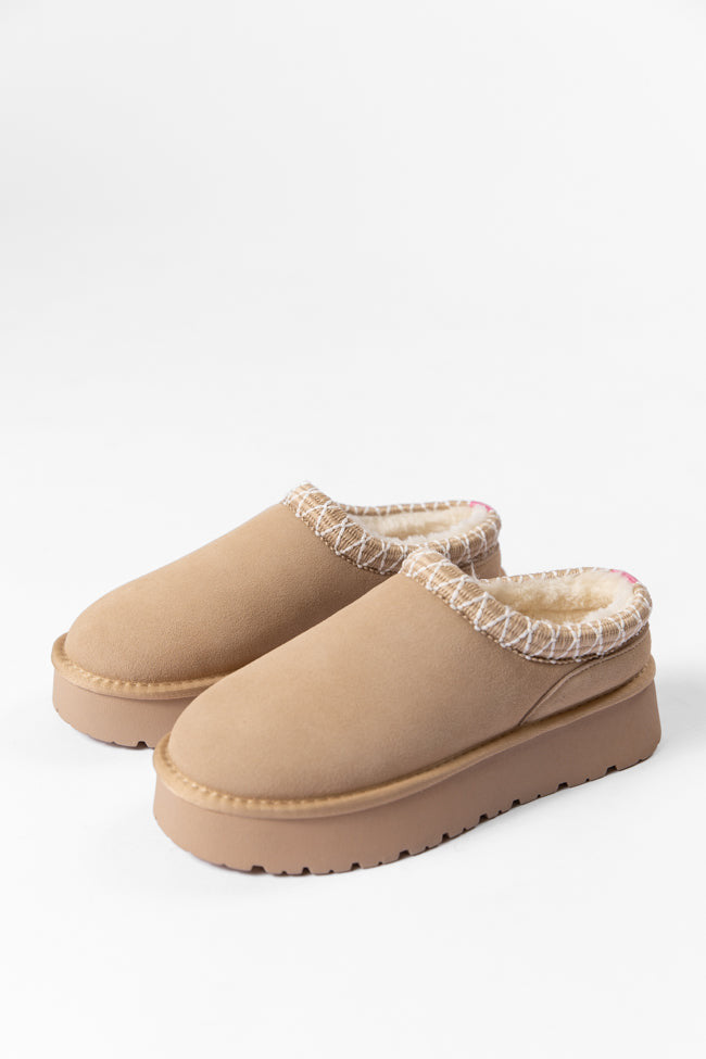 Sydney Light Beige Platform Slipper DOORBUSTER