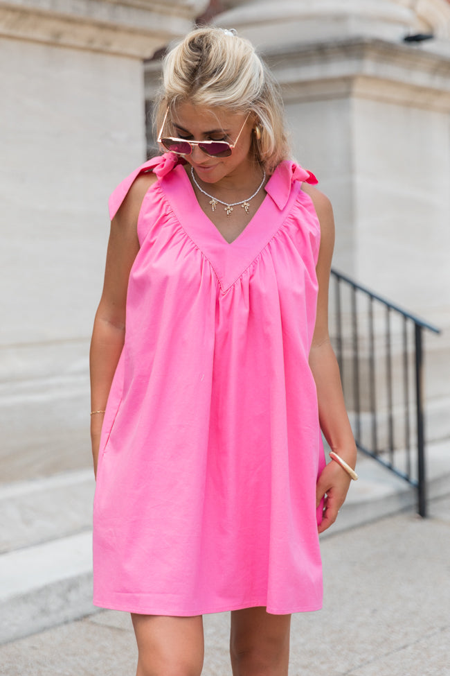 Good Reminder Pink Shoulder Tie Romper