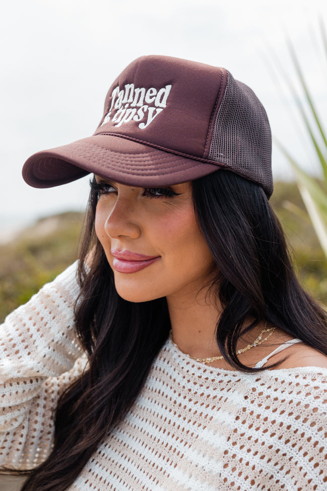 Tanned and Tipsy Brown Trucker Hat