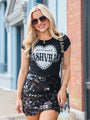 Left My Heart In Nashville Black Ribbed Baby Graphic Tee