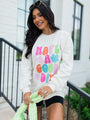 Have A Good Day Cream Oversized Graphic Sweatshirt