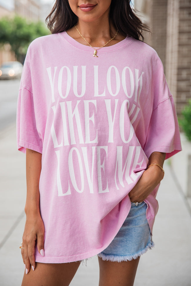 You Look Like You Love Me Rose Hyfve Oversized Graphic Tee