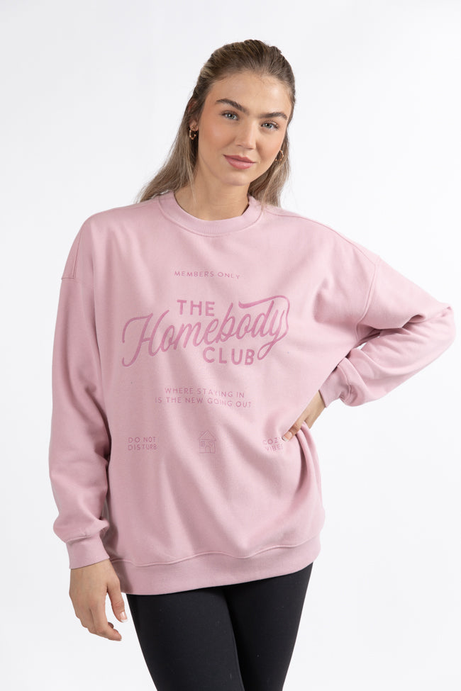 Homebody Club Mauve Oversized Sweatshirt DOORBUSTER