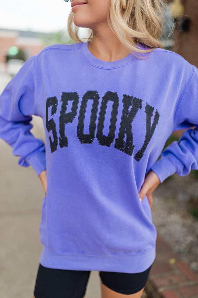 Spooky Block Violet Comfort Colors Graphic Sweatshirt