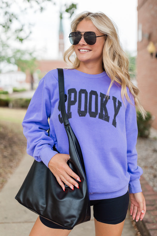 Spooky Block Violet Comfort Colors Graphic Sweatshirt