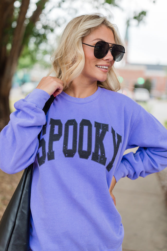 Spooky Block Violet Comfort Colors Graphic Sweatshirt