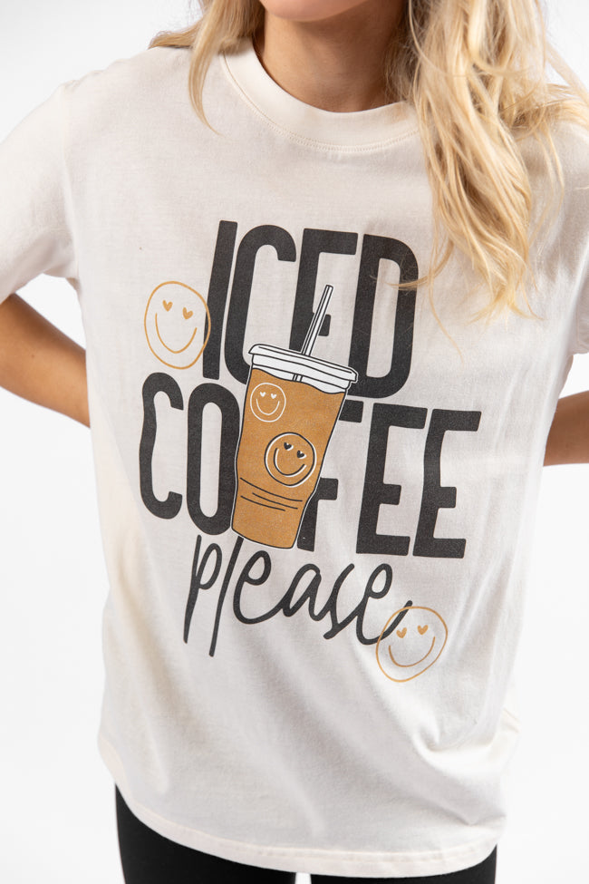 Iced Coffee Club Cream Oversized Graphic Tee- Coming Soon DOORBUSTER