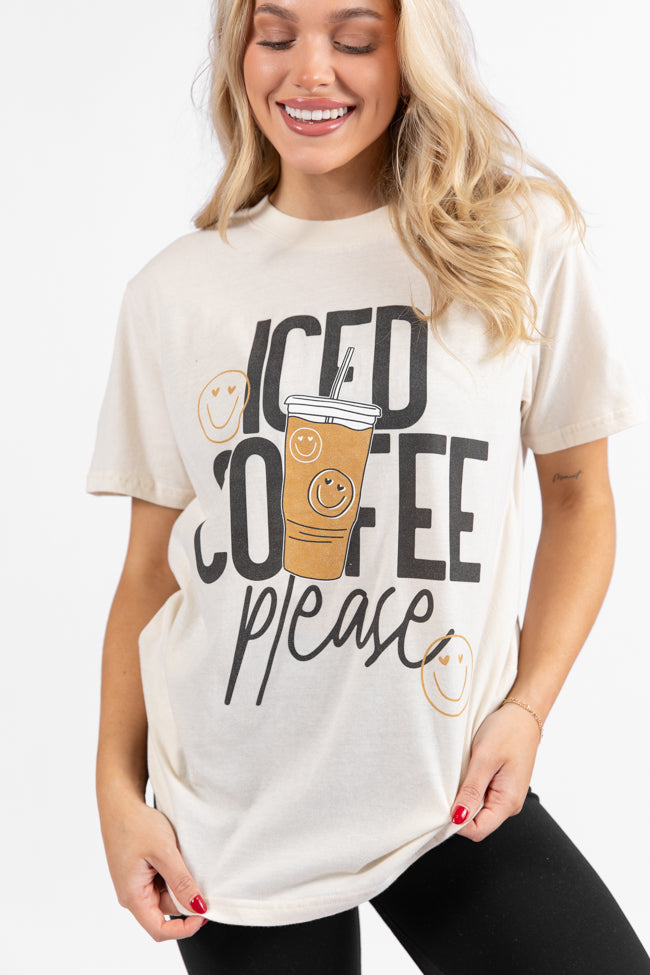 Iced Coffee Club Cream Oversized Graphic Tee- Coming Soon DOORBUSTER