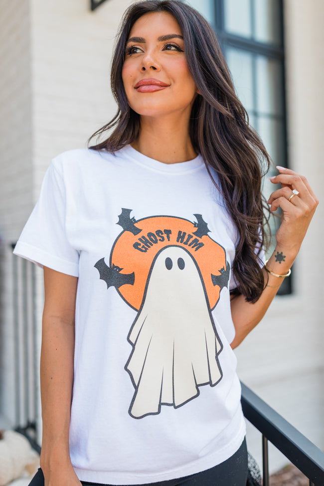 Ghost Him White Comfort Colors Graphic Tee