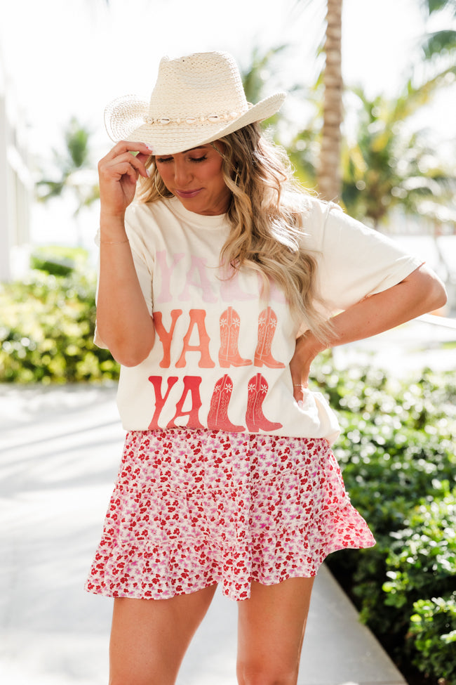 Y'all Ivory Comfort Color Graphic Tee Krista Horton X Pink Lily