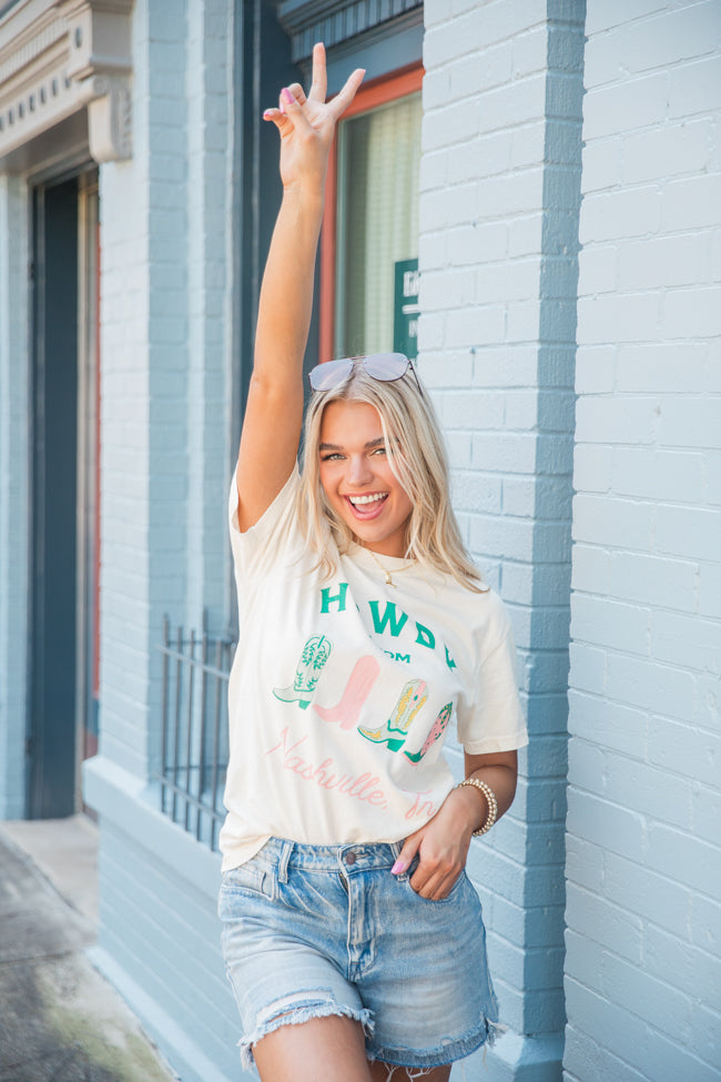 Howdy From Nashville Ivory Comfort Colors Graphic Tee