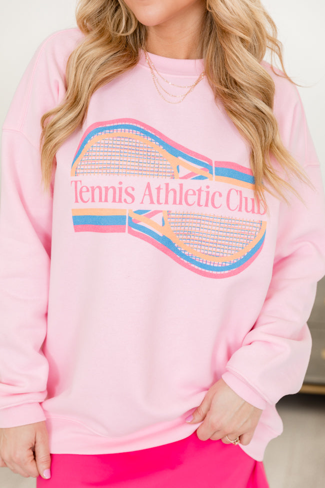 Tennis Athletic Club Light Pink Oversized Graphic Sweatshirt