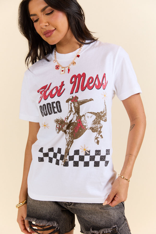 Hot Mess Rodeo White Graphic Tee Krista Horton X Pink Lily