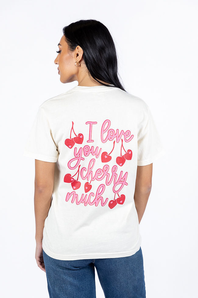 I Love You Cherry Much Ivory Comfort Color Graphic Tee Kalee Rogers X Pink Lily