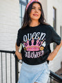 Queen Of Halloween Black Oversized Graphic Tee