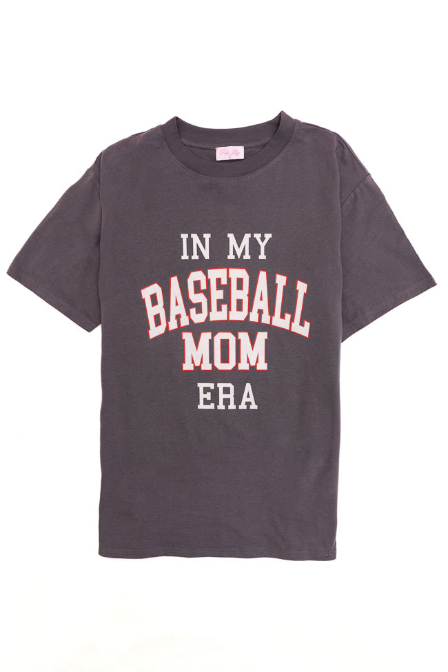 Baseball Mom Era Grey Oversized Graphic Tee