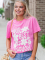 Best Is Enough Hot Pink Oversized Graphic Tee DOORBUSTER