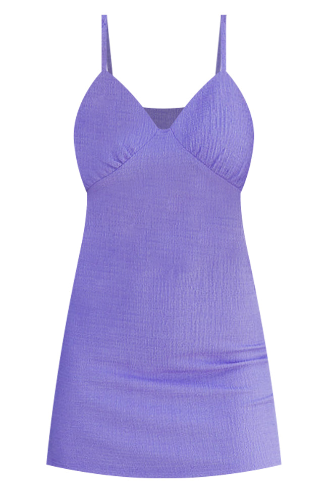 A Night Out Purple Textured Mini Dress FINAL SALE