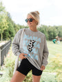 Mama Repeat Soccer Light Grey Oversized Graphic Sweatshirt