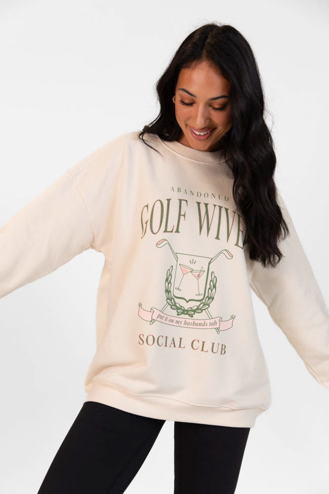 Golf Wives Cream Oversized Graphic Sweatshirt