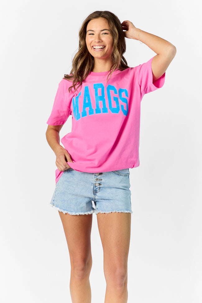 Margs Hot Pink Oversized Graphic Tee