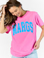 Margs Hot Pink Oversized Graphic Tee