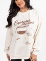 Espresso Martini Please Cream Oversized Graphic Sweatshirt- Coming Soon DOORBUSTER