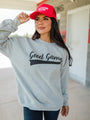 Good Game Light Grey Oversized Graphic Sweatshirt