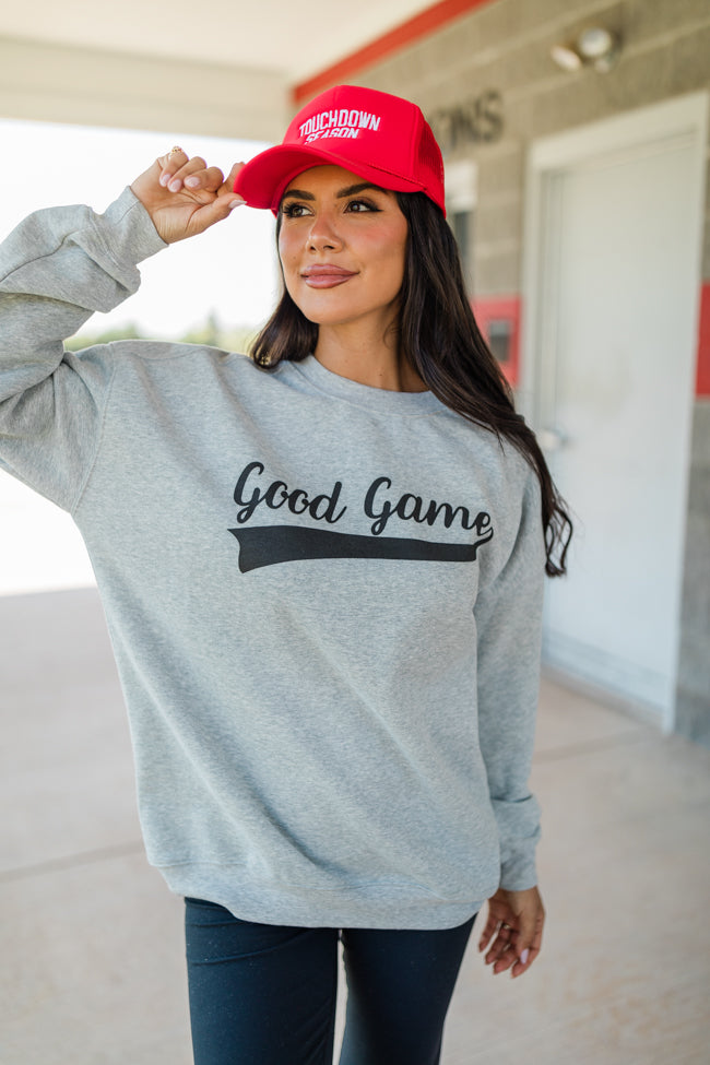 Good Game Light Grey Oversized Graphic Sweatshirt