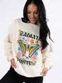 Radiate Positivity Cream Oversized Graphic Sweatshirt DOORBUSTER