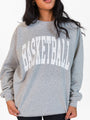 Basketball Block Light Grey Oversized Graphic Sweatshirt