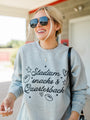 Stadium Snacks And Quarterbacks Light Grey Oversized Graphic Sweatshirt