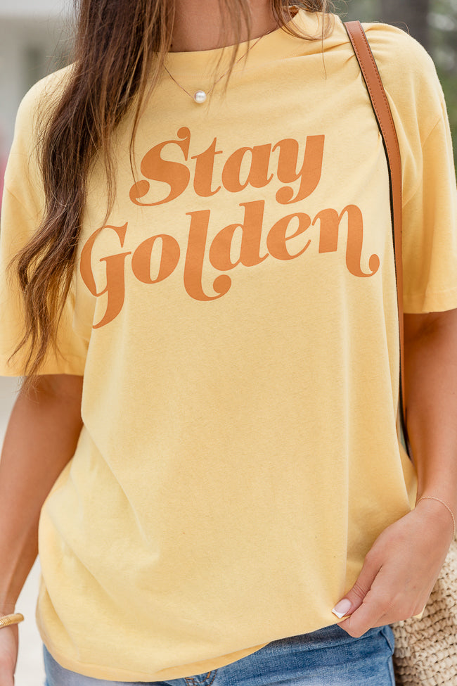Stay Golden Yellow Oversized Graphic Tee