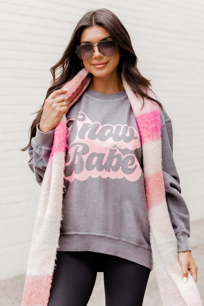 Snow Babe Charcoal Corded Graphic Sweatshirt