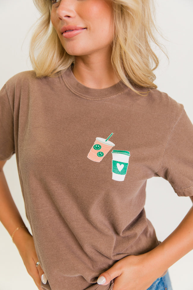 More Espresso Less Depresso Espresso Comfort Colors Graphic Tee Kalee Rogers x Pink Lily