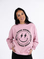 Bring Good Energy Mauve Oversized Graphic Sweatshirt DOORBUSTER