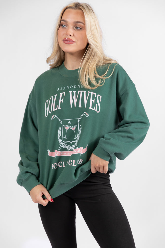 Golf Wives Pine Needle Green Graphic Sweatshirt DOORBUSTER- Coming Soon