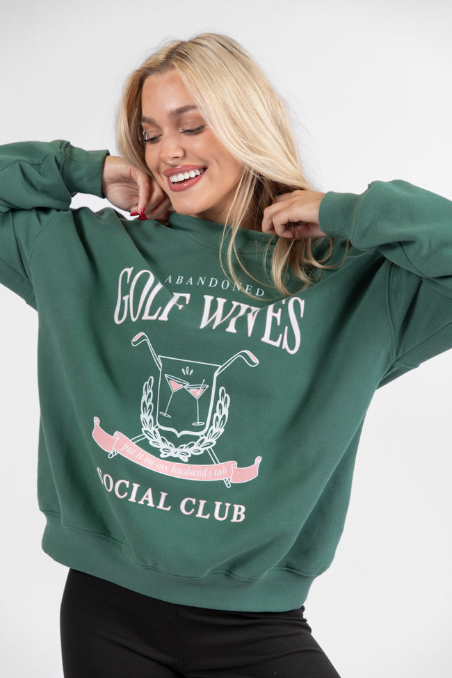 Golf Wives Pine Needle Green Graphic Sweatshirt DOORBUSTER- Coming Soon