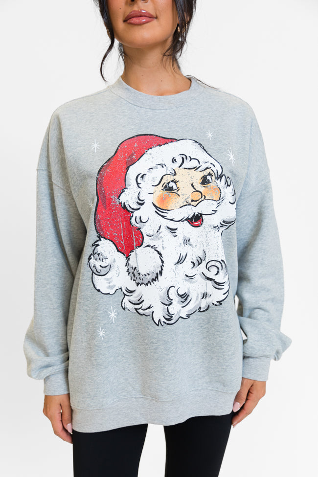 Have Yourself A Merry Little Christmas Light Grey Oversized Graphic Sweatshirt