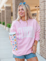Florida Block Light Pink Oversized Graphic Sweatshirt