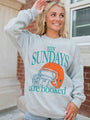 My Sundays Are Booked Light Grey Oversized Graphic Sweatshirt